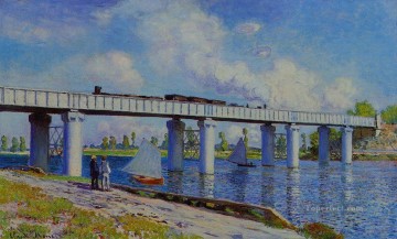 クロード・モネ Painting - アルジャントゥイユ 2 世の鉄道橋 クロード・モネ